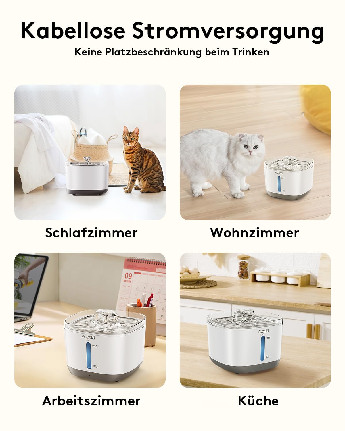 eugad-katzenbrunnen-kabellos-trinkbrunnen-2-5l-edelstahl-sensor image 7