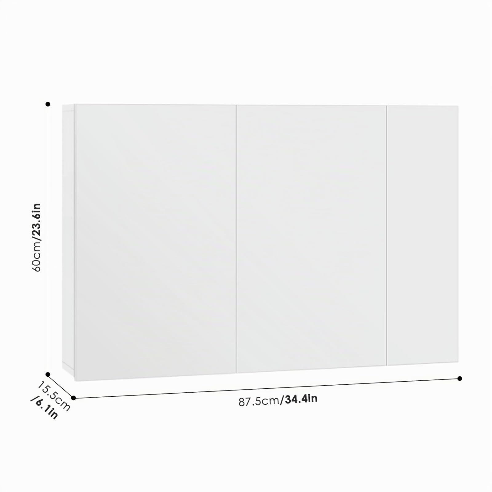 forehill-spiegelschrank-bad-87-5-cm-wei-3-t-ren-verstellbar image 2