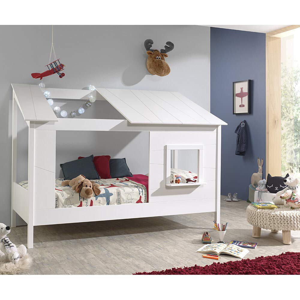 lomadox-hausbett-kinderbett-wei-90x200-cm-mit-dach image 2