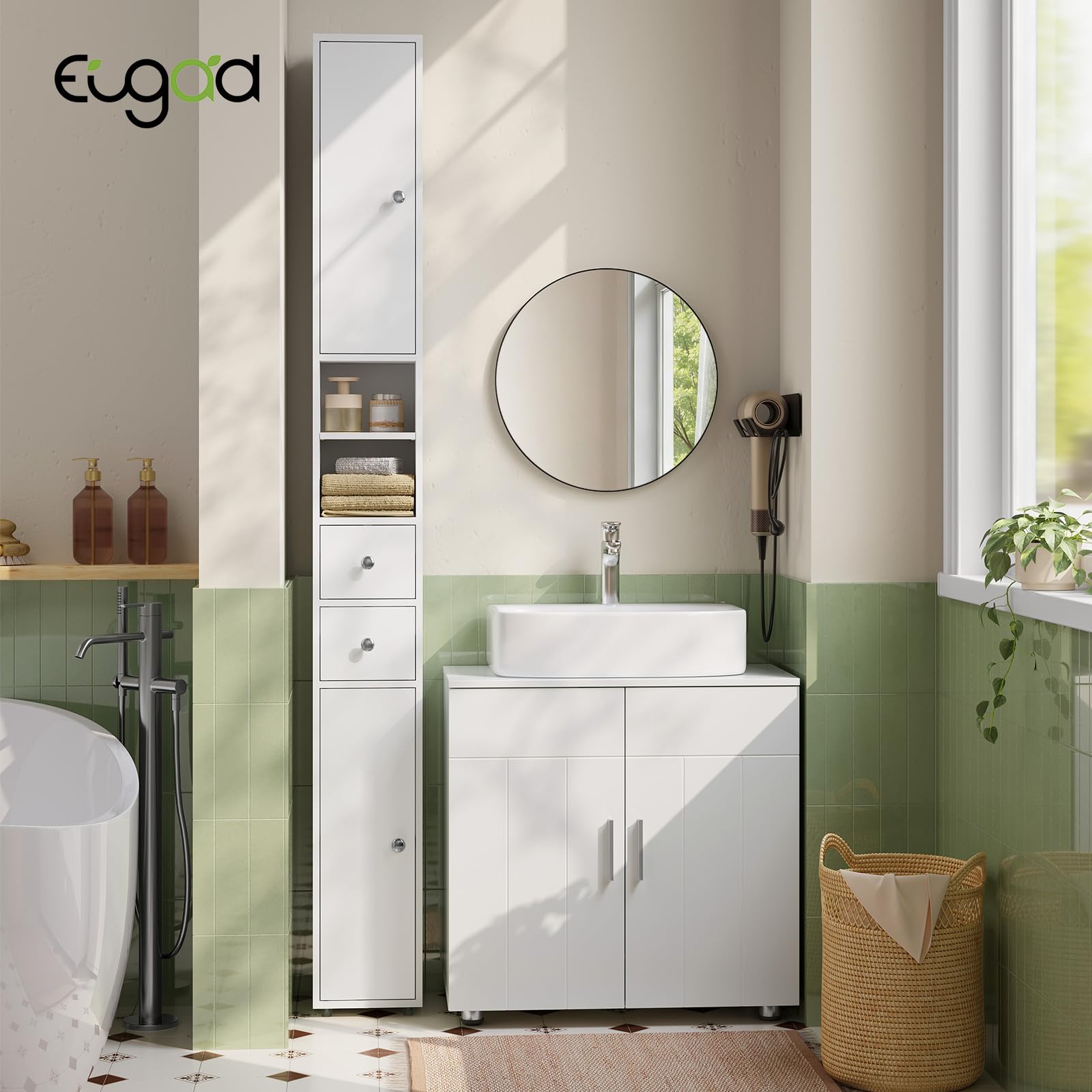 eugad-aufbewahrung-badezimmerschrank-wei-schmal-hoch-20-cm image 2