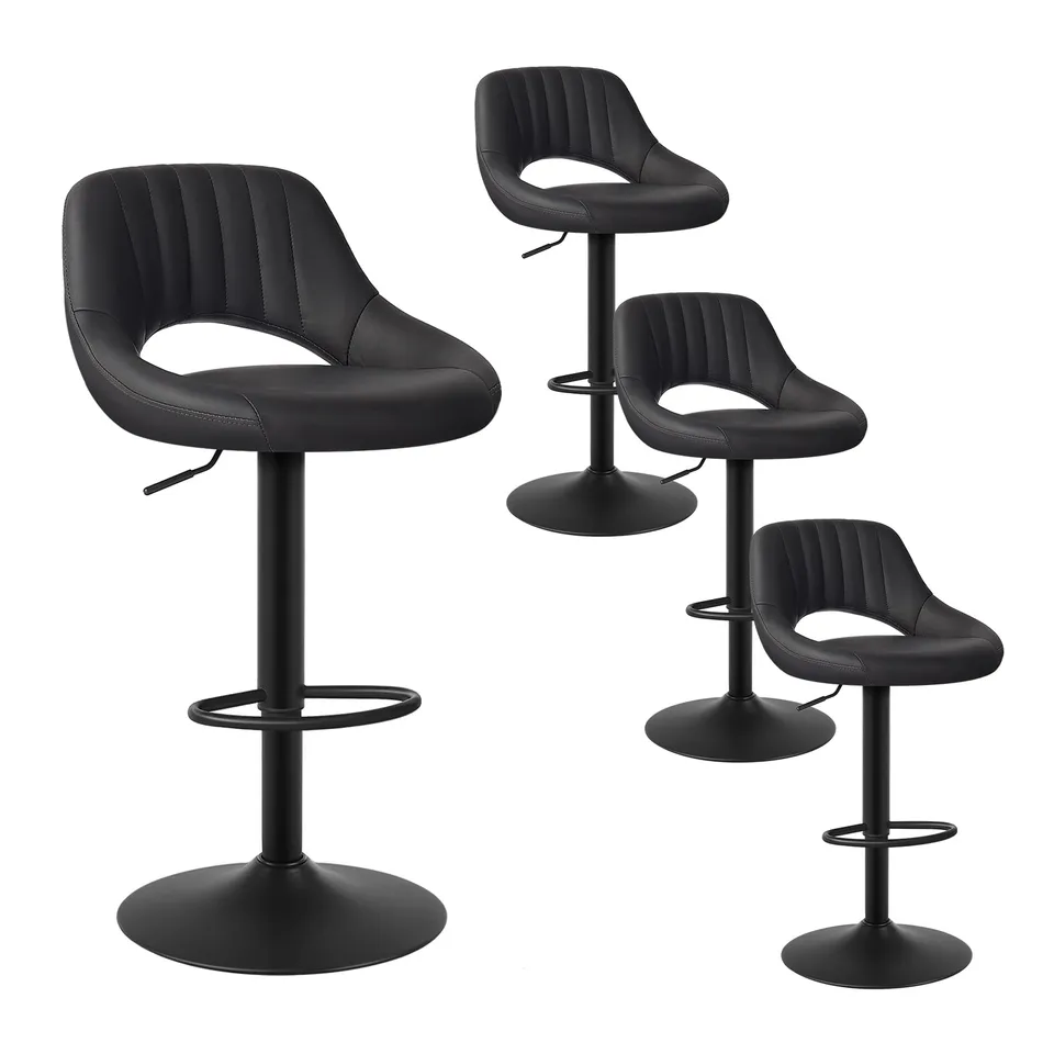 eugad-barhocker-4er-anthrazit-kunstleder-h-henverstellbar image 1