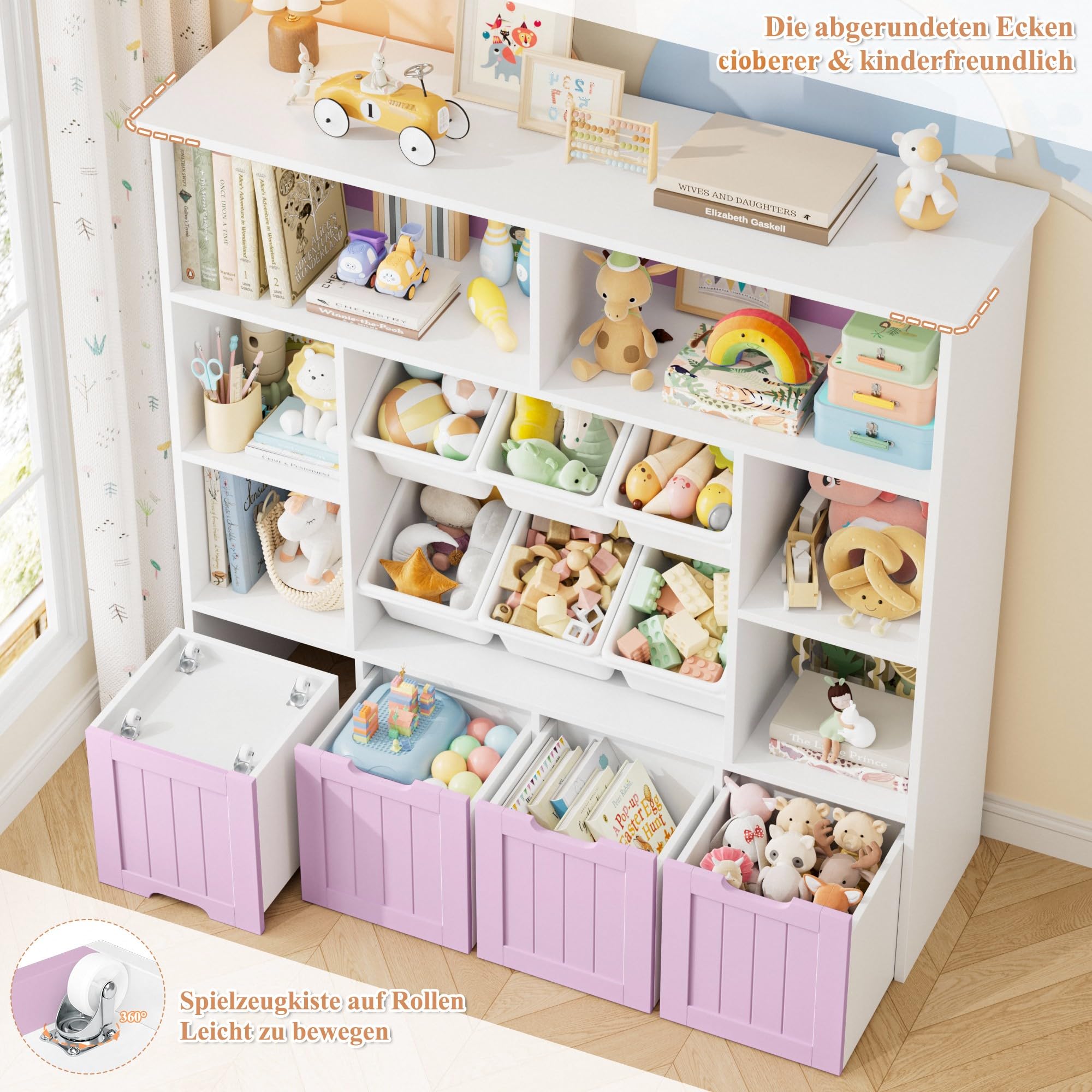 forehill-kinderregal-10-boxen-rosa-lila-wei-spielzeugregal image 5