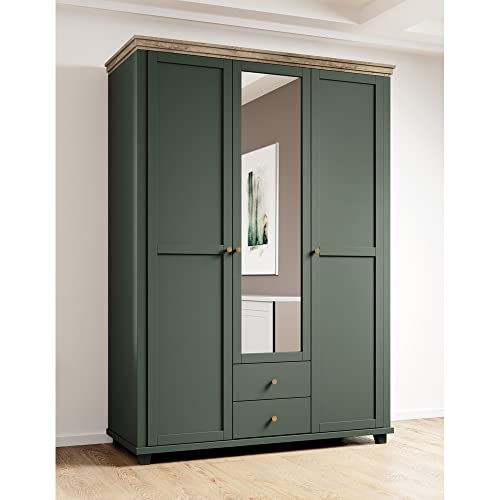 lomadox-schlafen-kleiderschrank-3-t-rig-gr-n-eiche-spiegel image 6