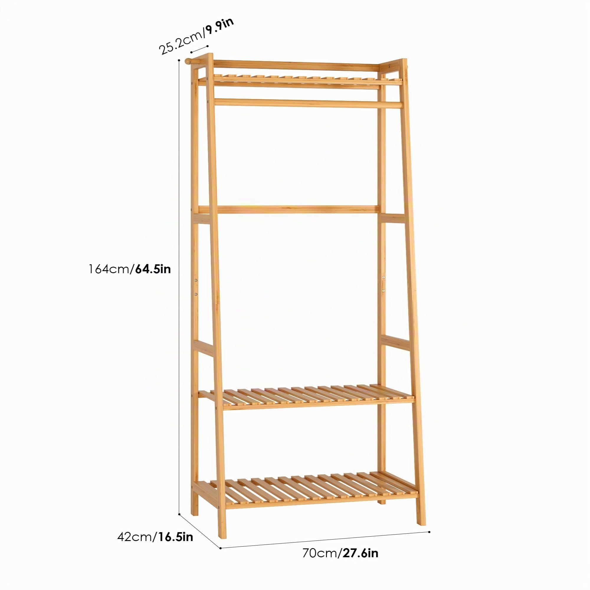 forehill-clothes-rack-kleiderst-nder-bambus-164x70x42-mit-ablagen image 3
