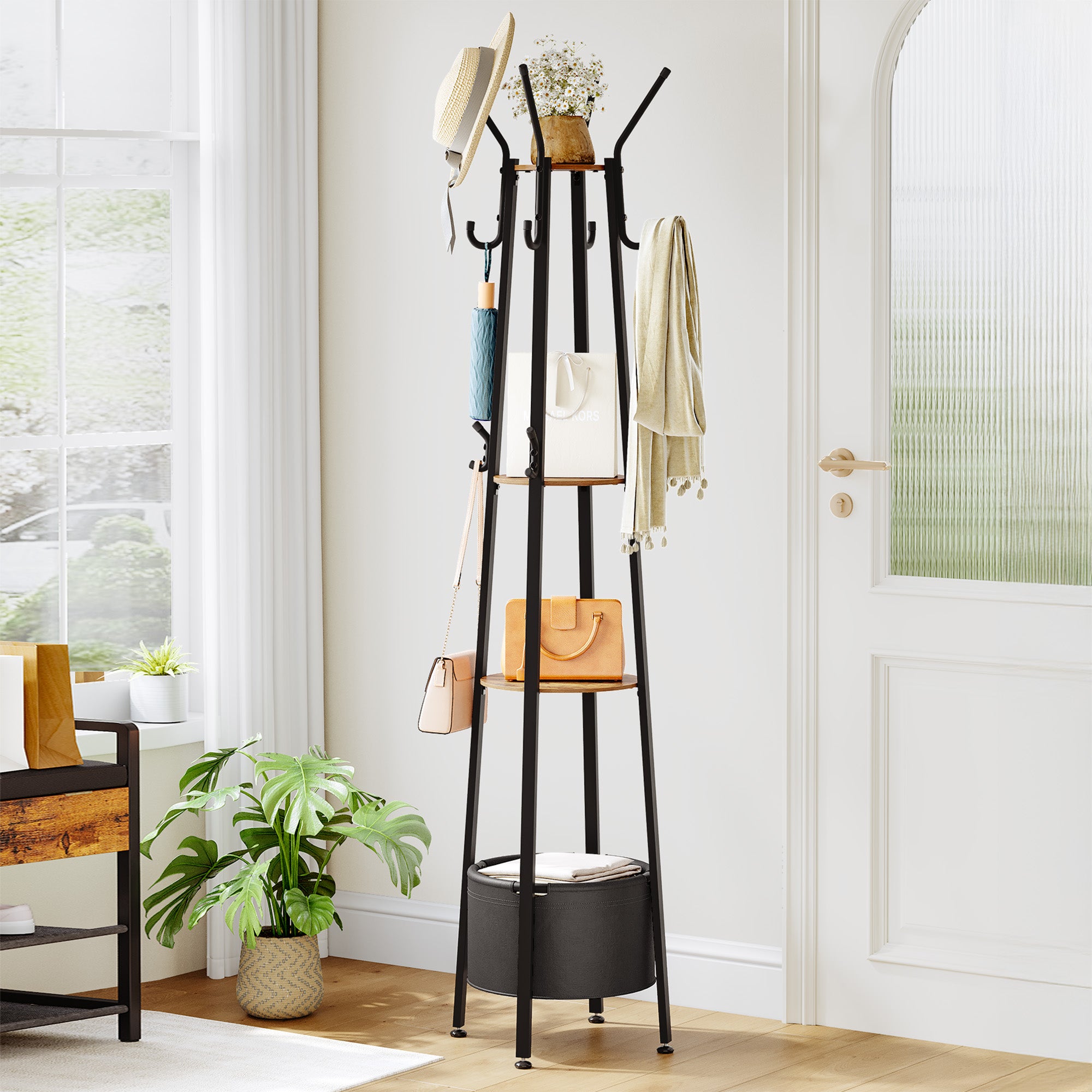 hzuaneri-living-room-kleiderst-nder-cr27301b-garderobe-braun-schwarz-16-haken image 3