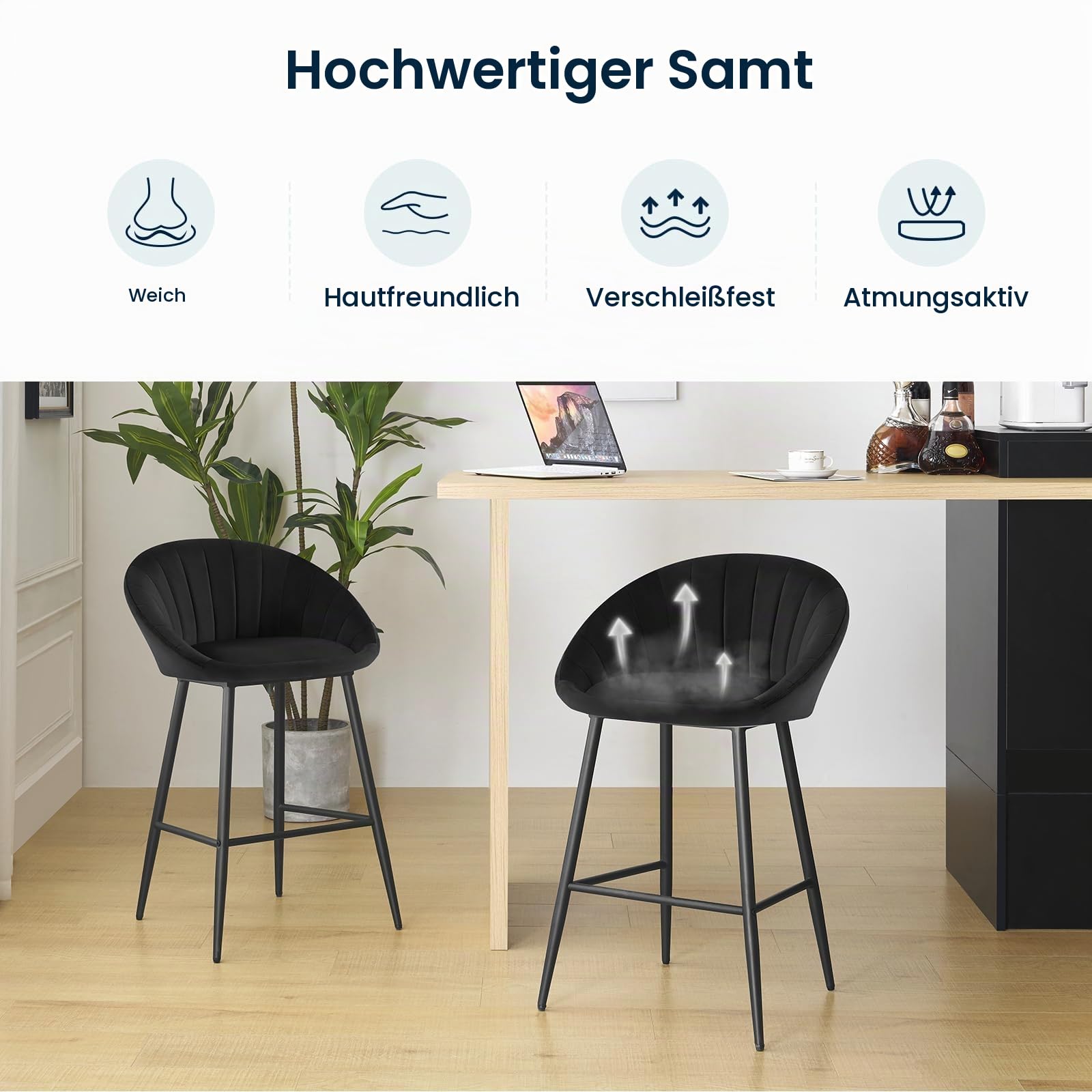 eugad-hocker-barhocker-2er-set-samt-schwarz-65cm image 5