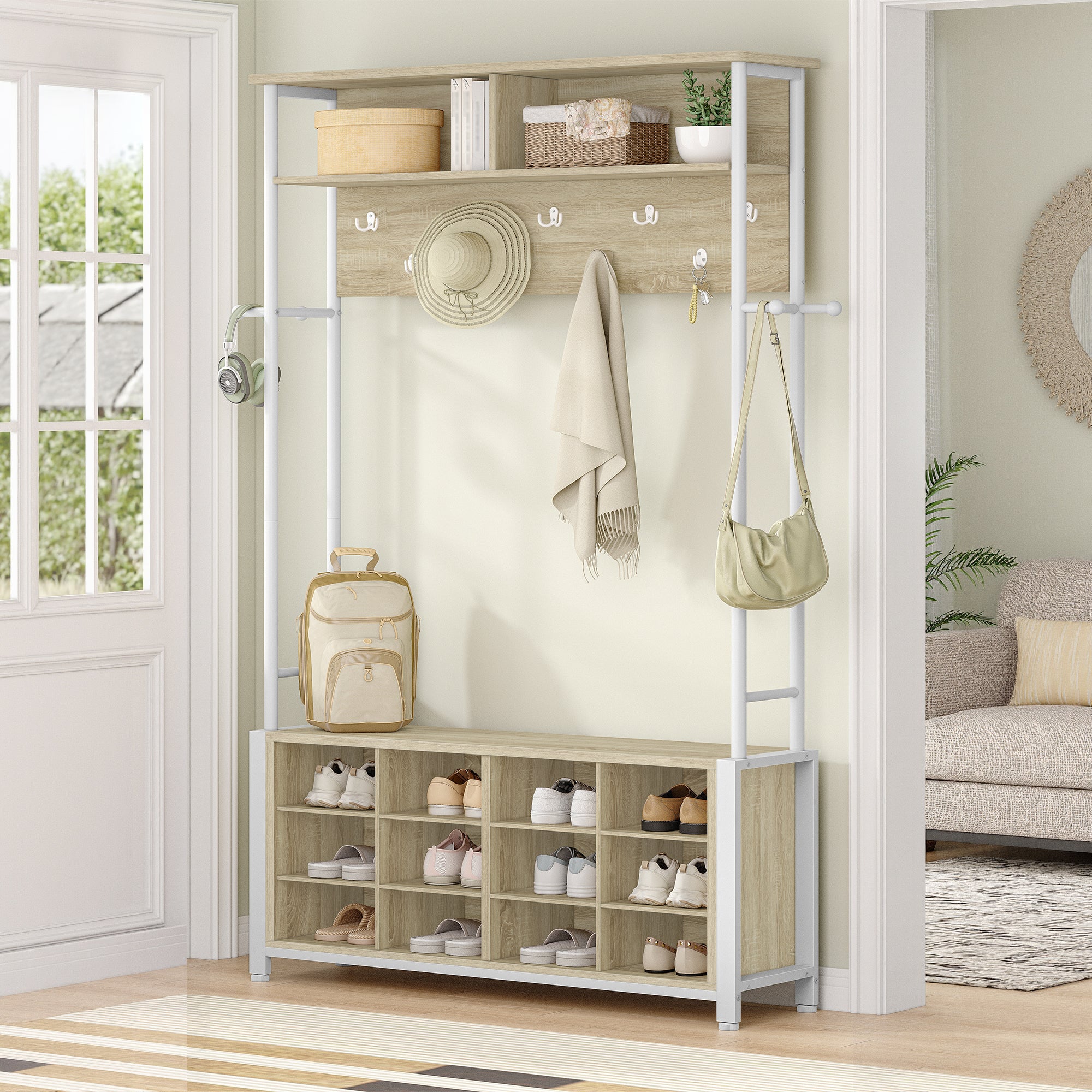 hzuaneri-living-room-ht17916w-garderobe-eiche-wei-110-cm-13-haken image 2