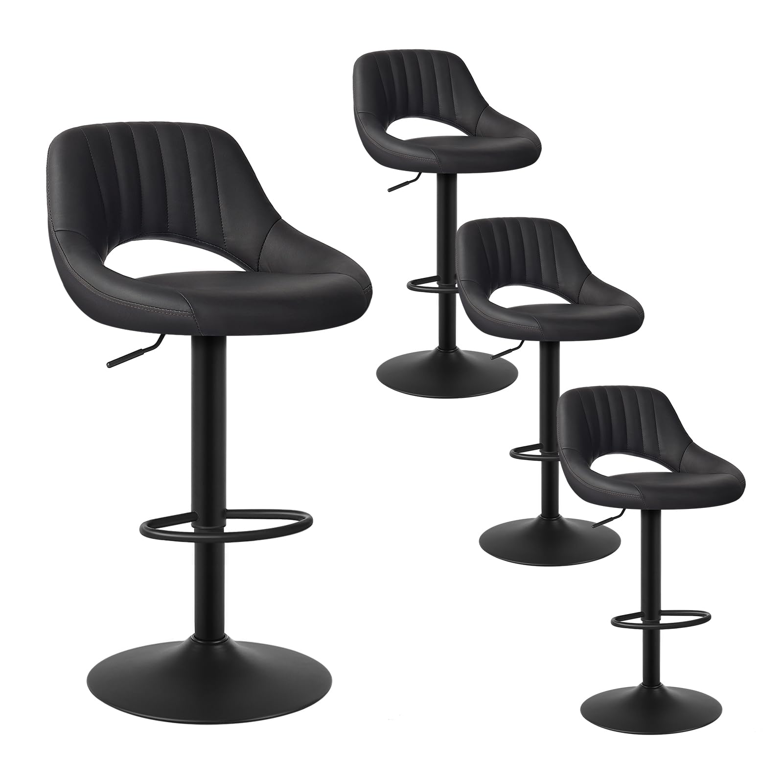 eugad-barhocker-4er-anthrazit-kunstleder-h-henverstellbar image 1