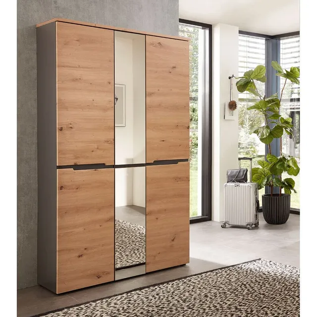 lomadox-flur-garderobenschrank-105-cm-artisan-eiche-spiegel image 1