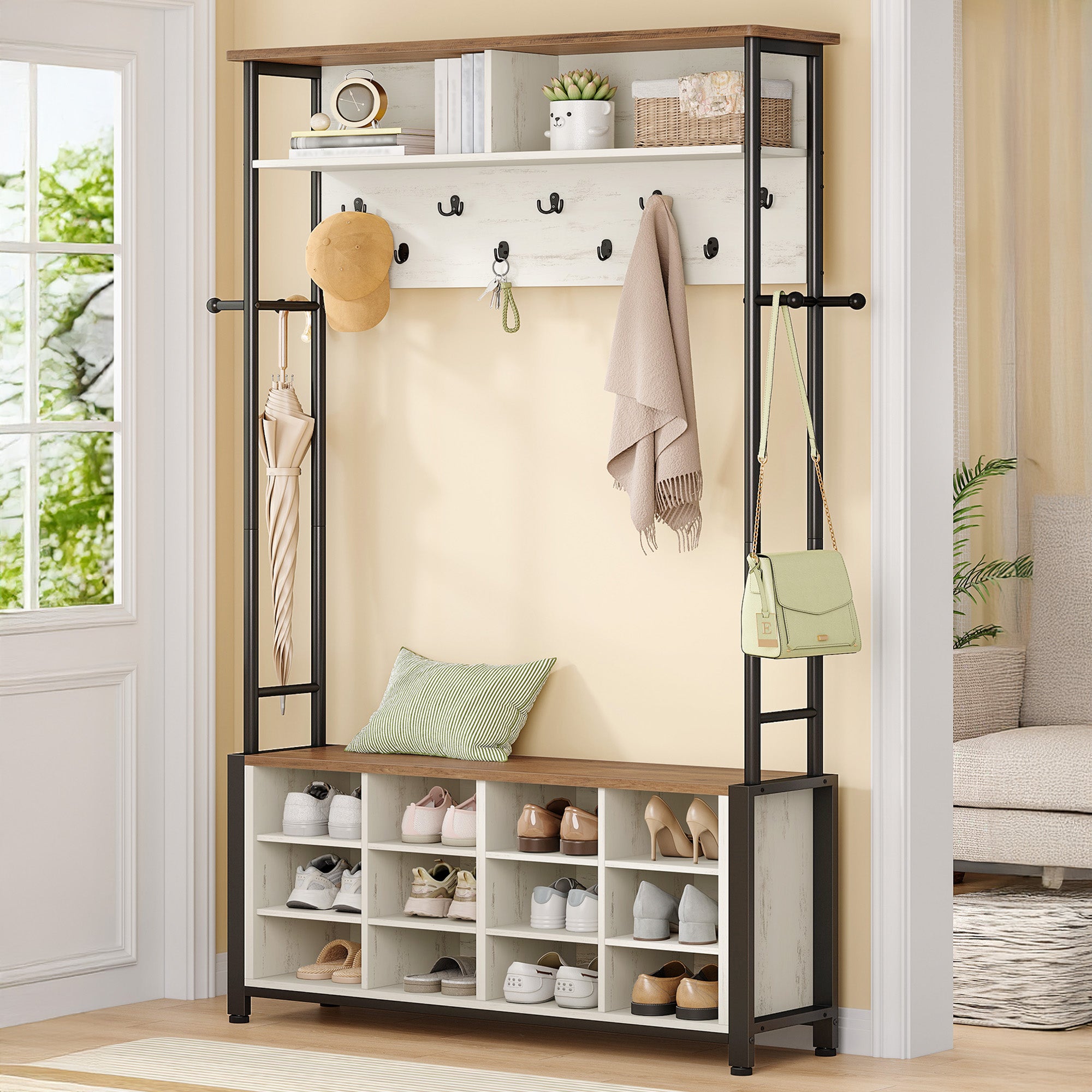 hzuaneri-living-room-ht17914b-garderobe-mit-schuhbank-wei-braun image 4