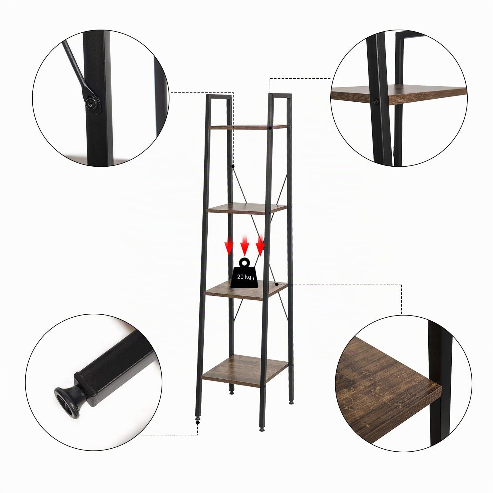 eugad-aufbewahrung-b-cherregal-industrial-vintage-34x35x148-cm image 7