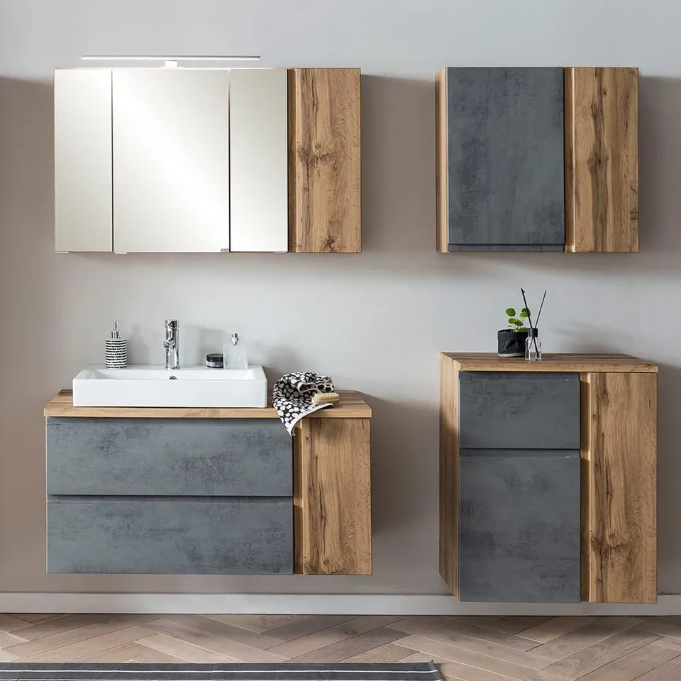 lomadox-badezimmer-set-waschbecken-links-wotan-eiche-beton-led image 1