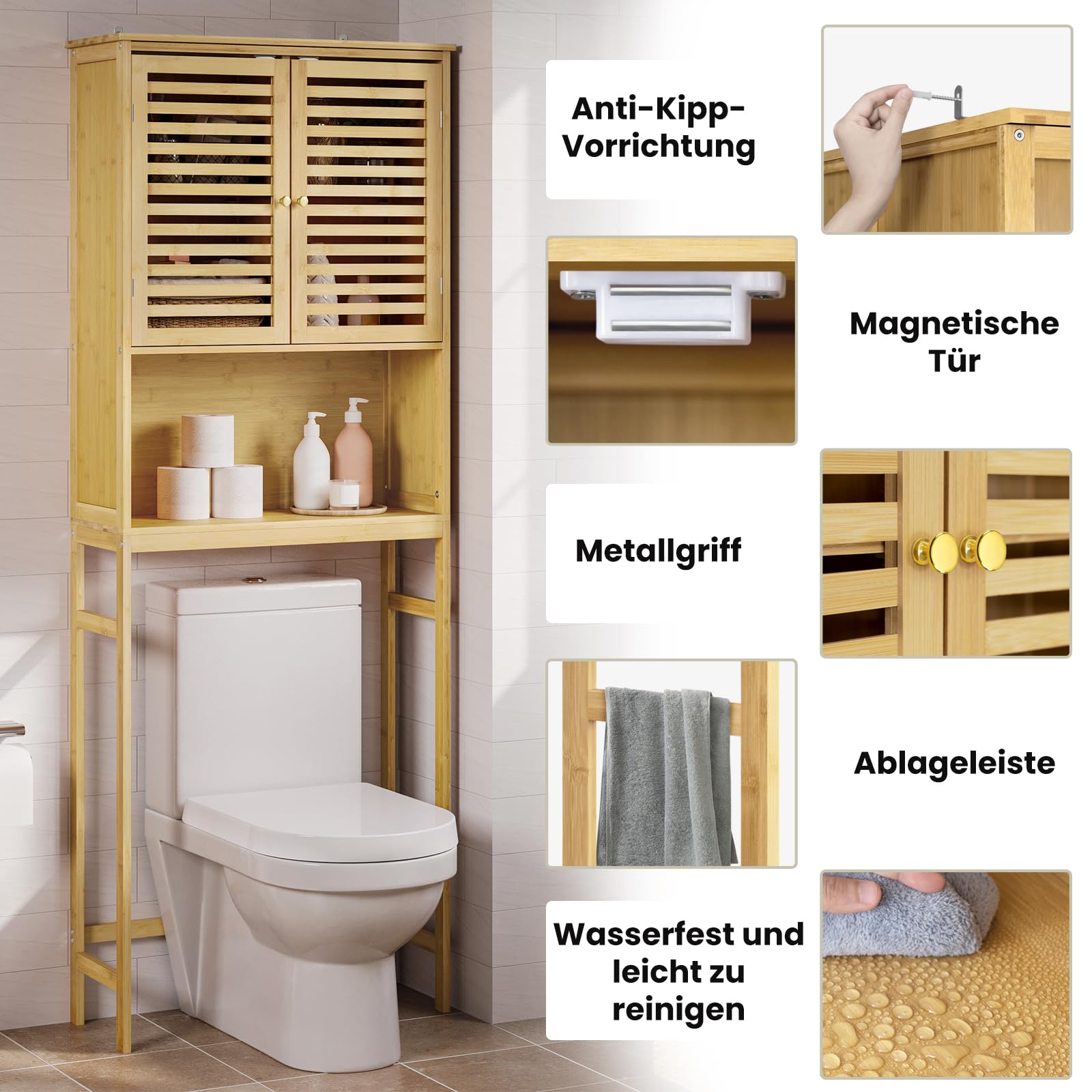 eugad-waschmaschinenschrank-bambus-66x175x25-cm-2-t-ren image 5