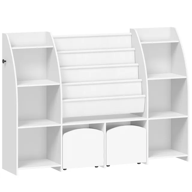 hzuaneri-kb13003w-kinderregal-wei-b-cherregal-140cm-mit-boxen image 1