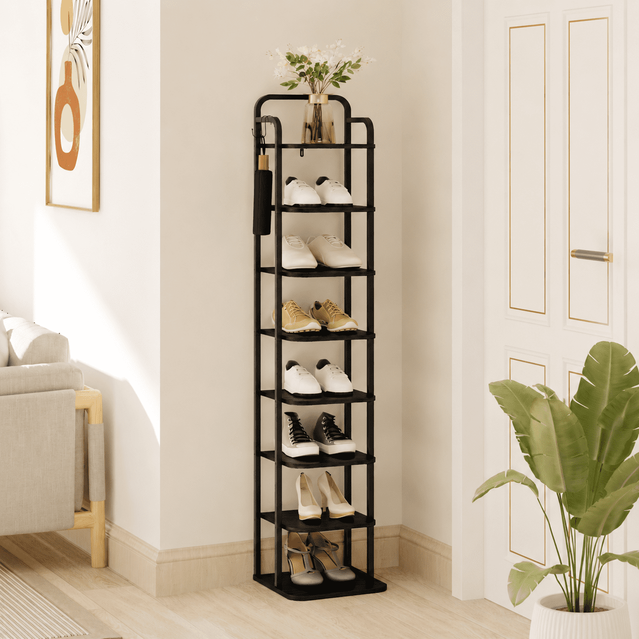 hzuaneri-living-room-schuhregal-sr04304b-schwarz-8-st-ckig-schmal image 1