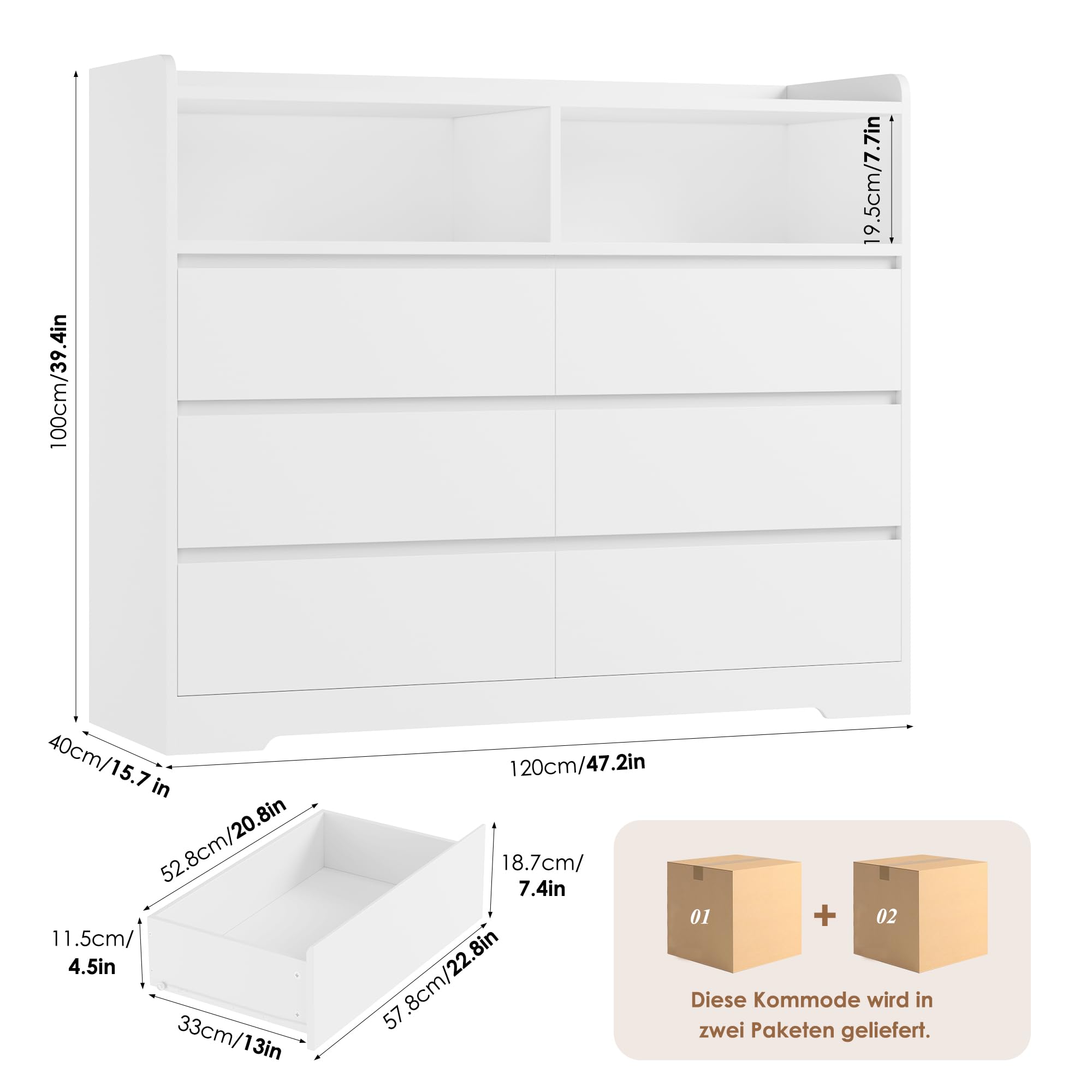 forehill-kommode-wei-120cm-6-schubladen-sideboard image 3