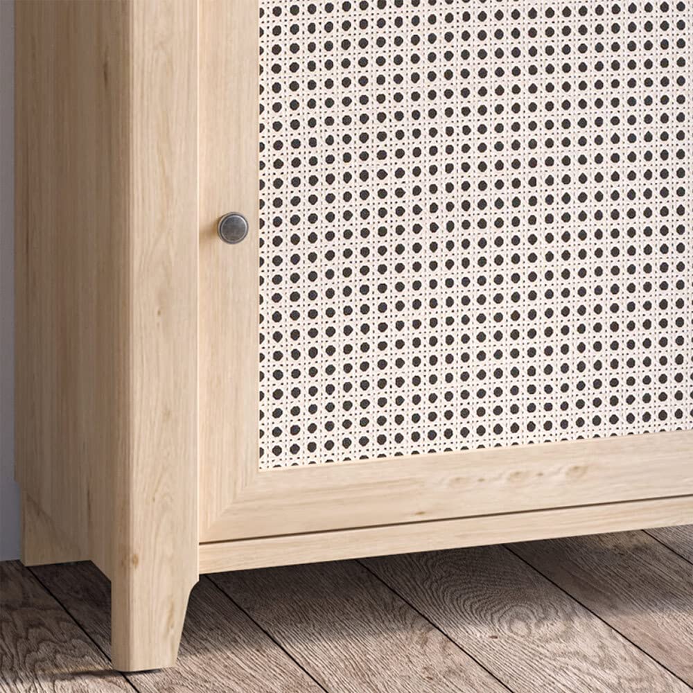 lomadox-esszimmer-vitrine-eiche-wiener-geflecht-73-cm-glas image 2