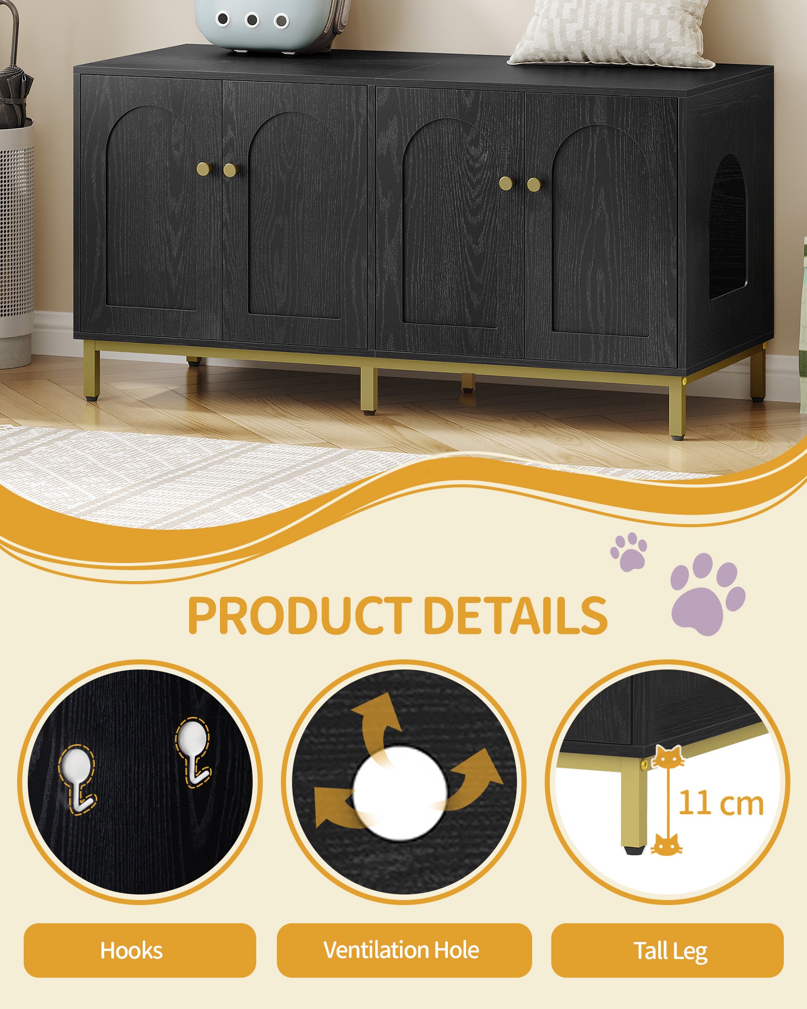 hzuaneri-pet-cb82304a-katzenschrank-schwarz-gold-119cm image 5