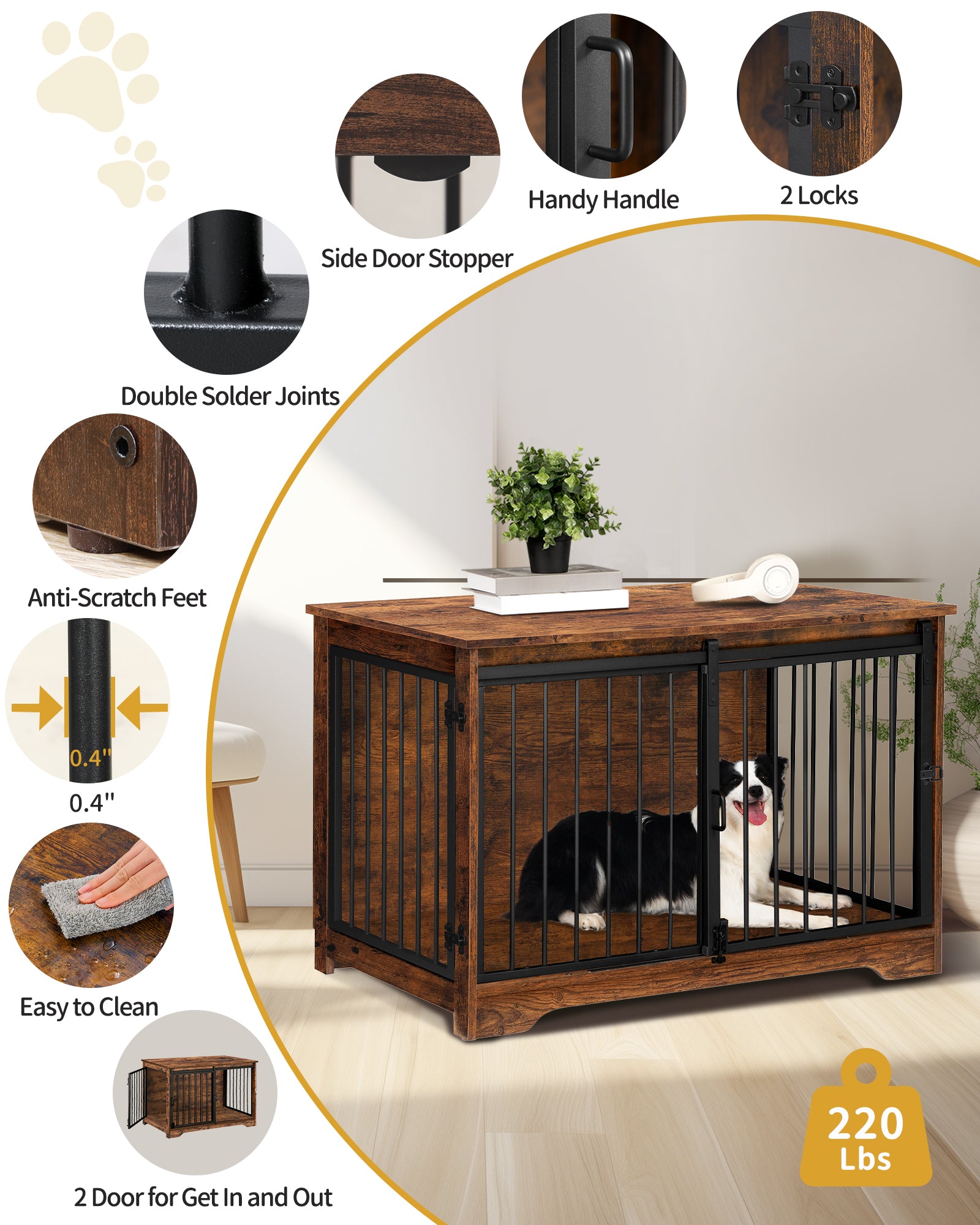 hzuaneri-pet-hundebox-m-bel-100-cm-hundek-fig-rustic-brown image 8