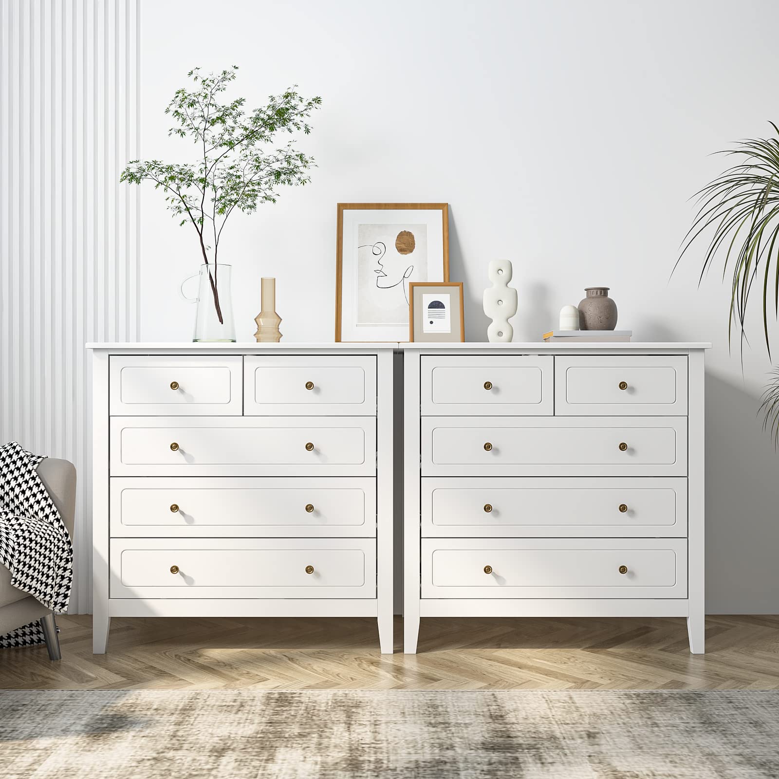 forehill-kommode-wei-80x40x80cm-5-schubladen-mdf-sideboard image 2