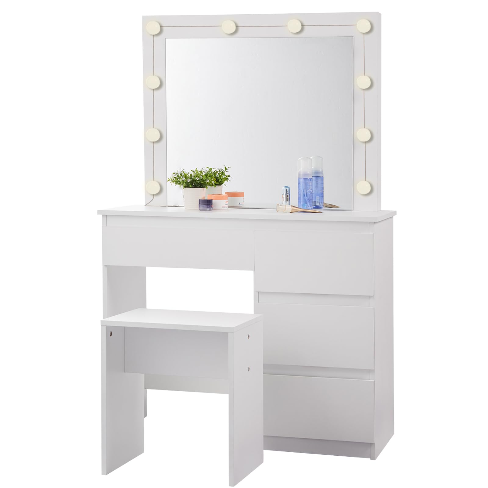 eugad-schminktisch-mit-beleuchtung-hocker-wei-90x40-cm image 1