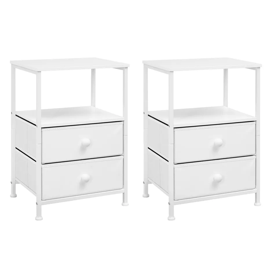 eugad-nachttisch-wei-40-cm-2er-set-mit-2-schubladen image 1