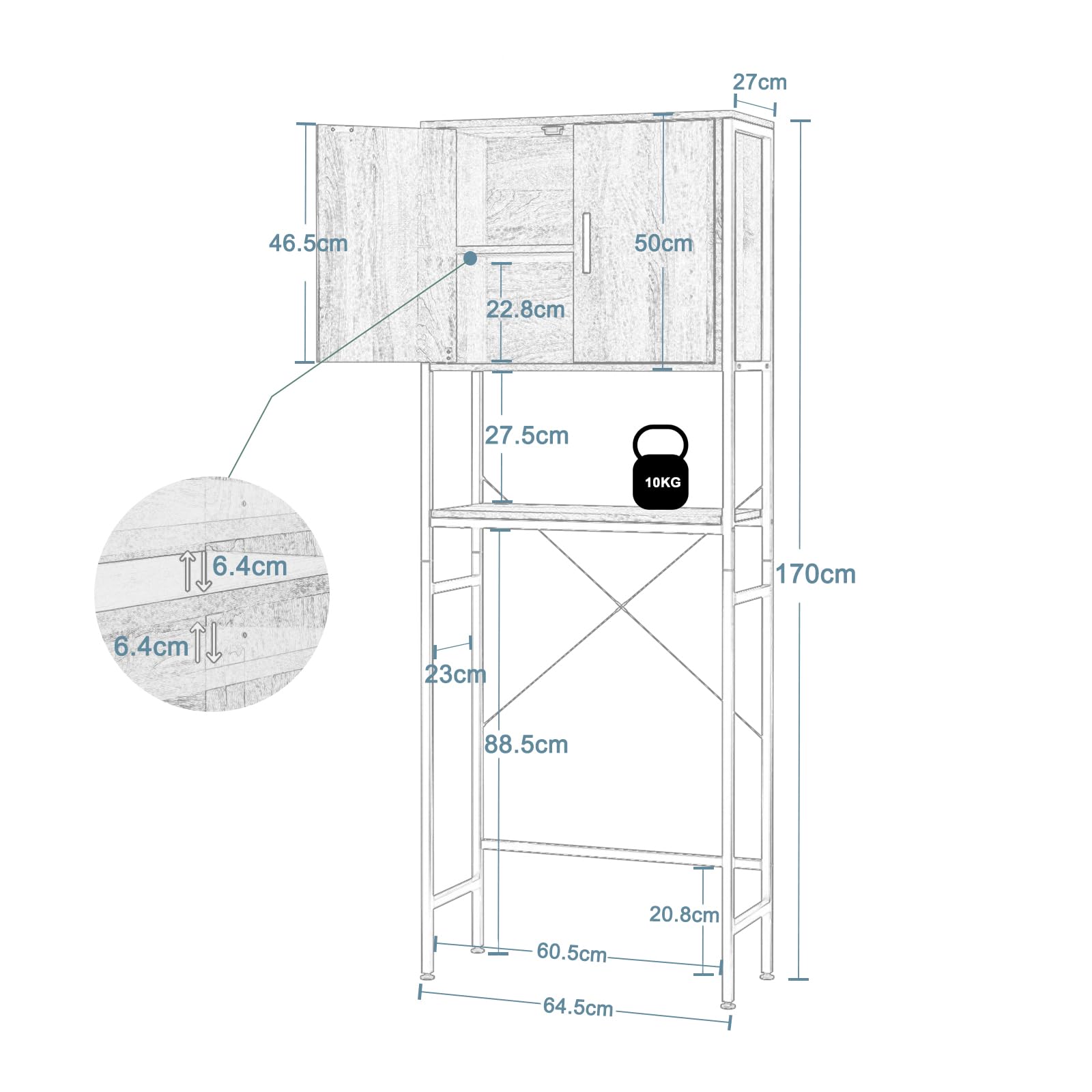 eugad-waschmaschinenschrank-eiche-64-5x170x27cm-mit-t-r image 3