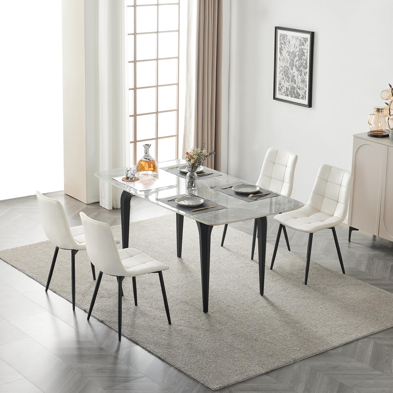 eugad-esszimmerst-hle-4er-set-samt-creme-44x81cm image 2
