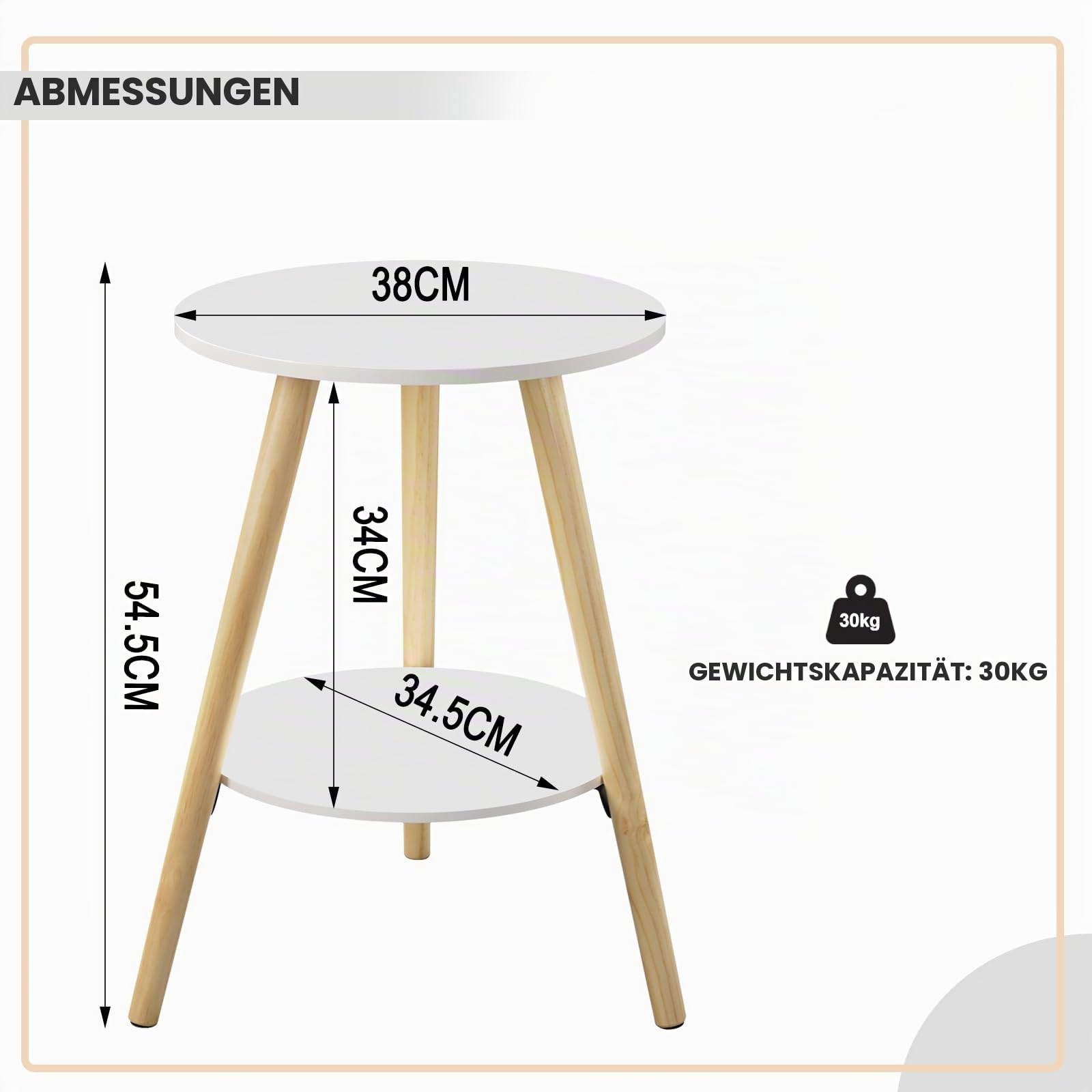 eugad-beistelltisch-rund-wei-2-ablagen-38x55x38-cm image 3