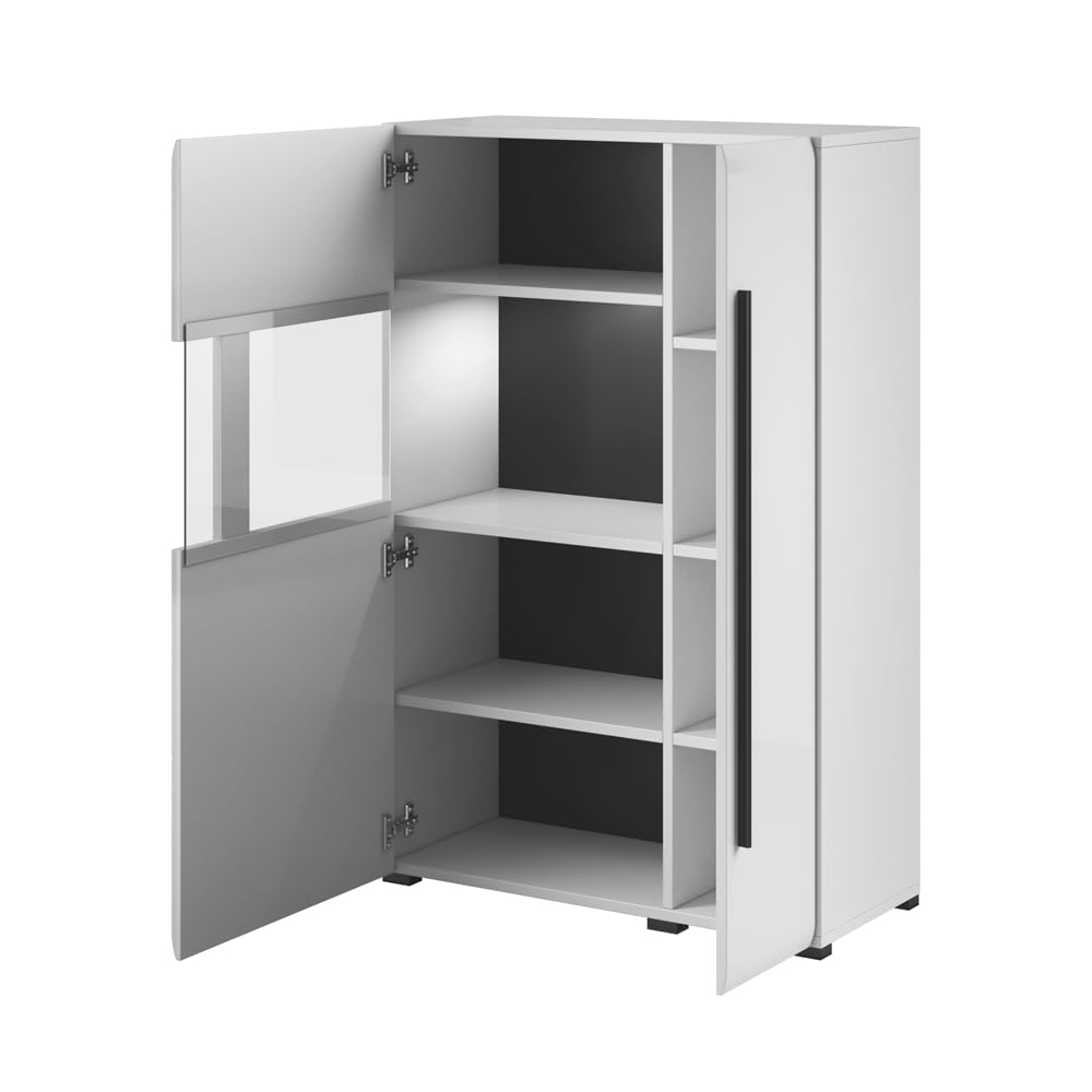 lomadox-wohnwand-wei-hochglanz-schwarz-led-340-cm-turda-83 image 2