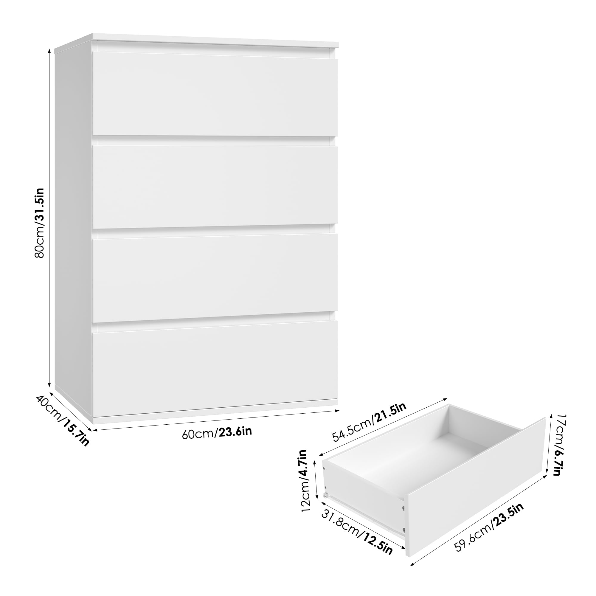 forehill-kommode-wei-60x40x80cm-4-schubladen-mdf-schrank image 3