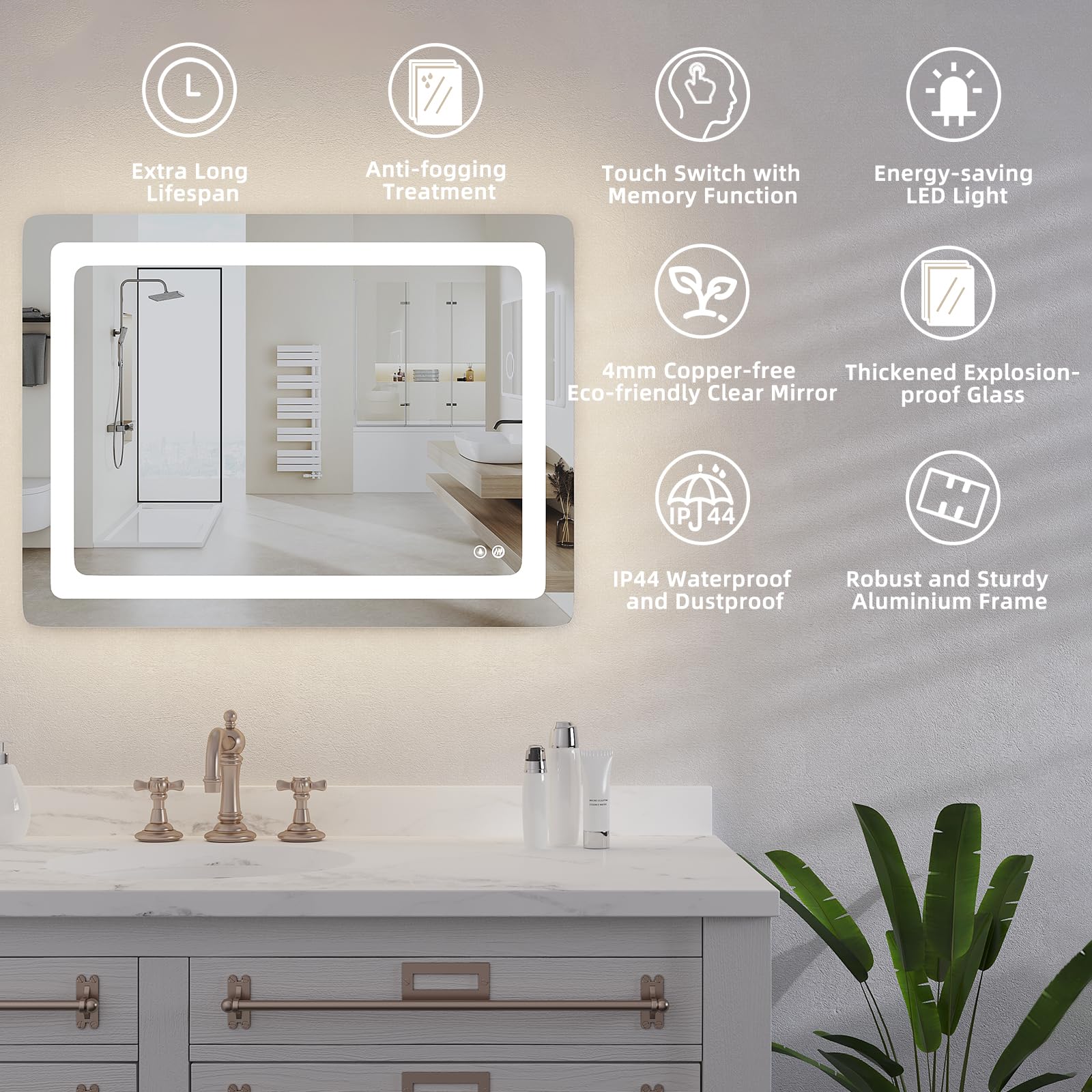 eugad-badspiegel-led-60x80-cm-dimmbar-touch-antibeschlag image 5