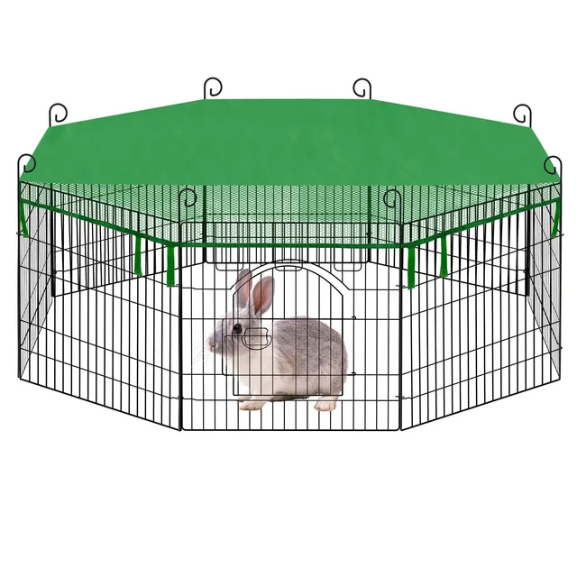 eugad-freilaufgehege-kaninchen-8-teilig-56x56cm-mit-netz image 1