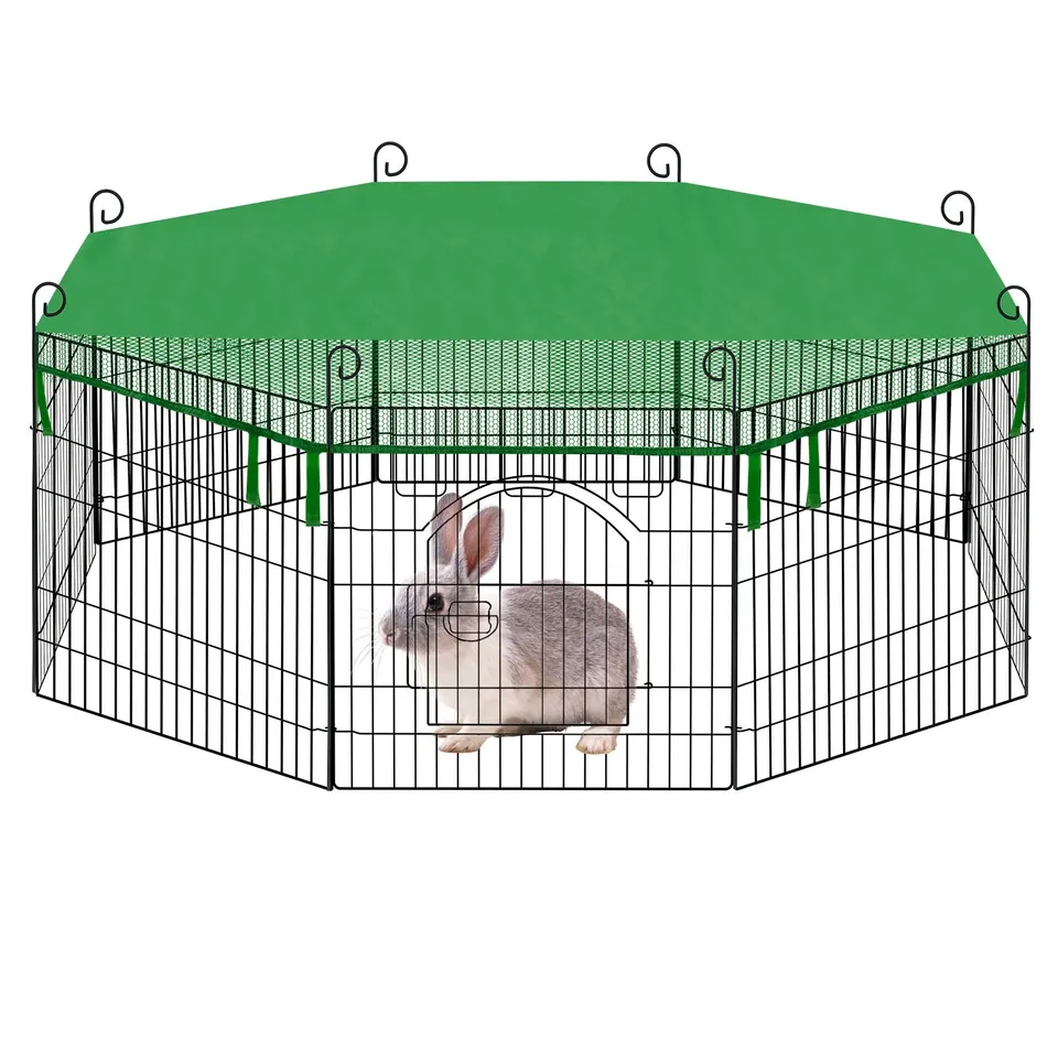 eugad-freilaufgehege-kaninchen-8-teilig-56x56cm-mit-netz image 1