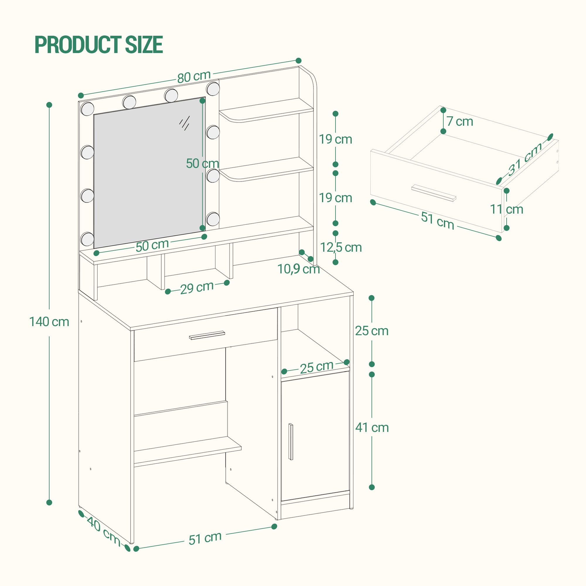 hzuaneri-bedroom-schminktisch-wei-mit-spiegel-led-und-schrank image 3