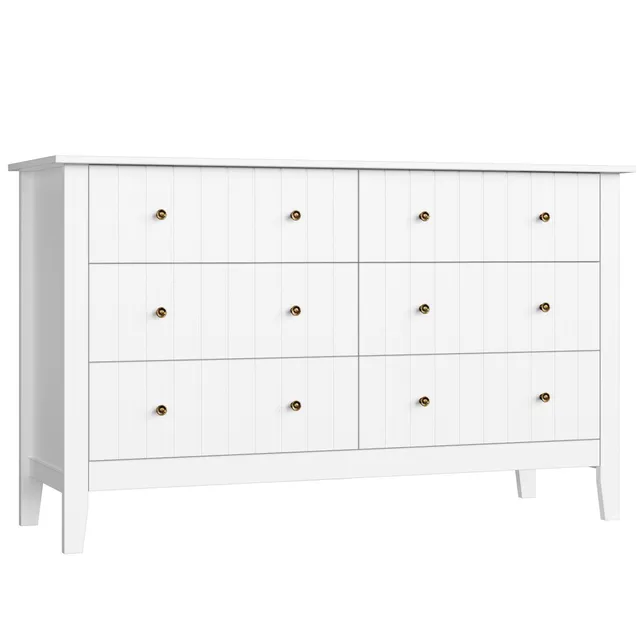 forehill-kommode-wei-6-schubladen-133cm-landhausstil image 1