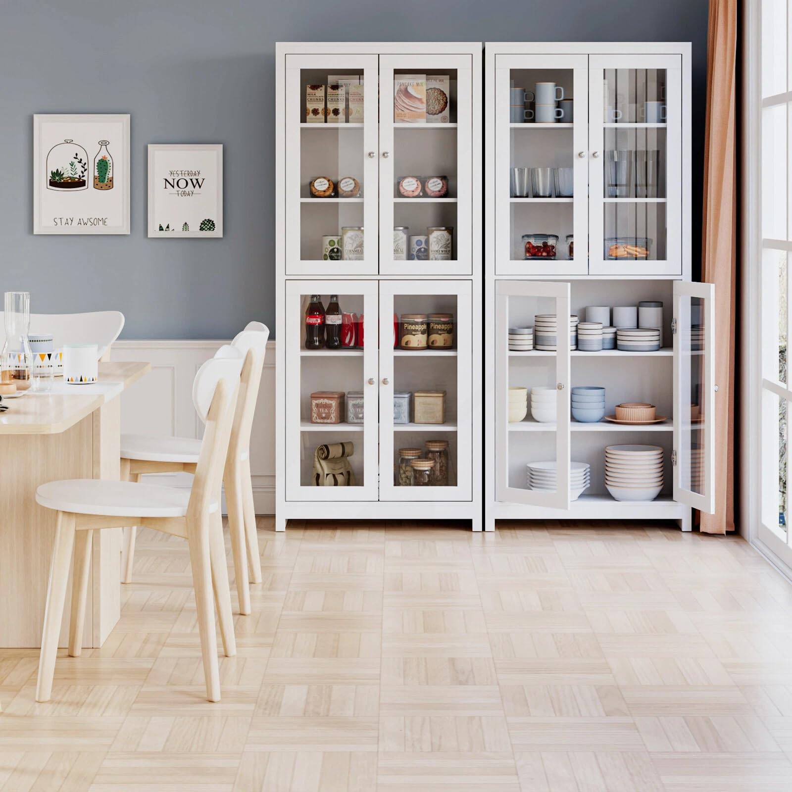 forehill-vitrinenschrank-wei-190cm-mit-4-glast-ren image 2