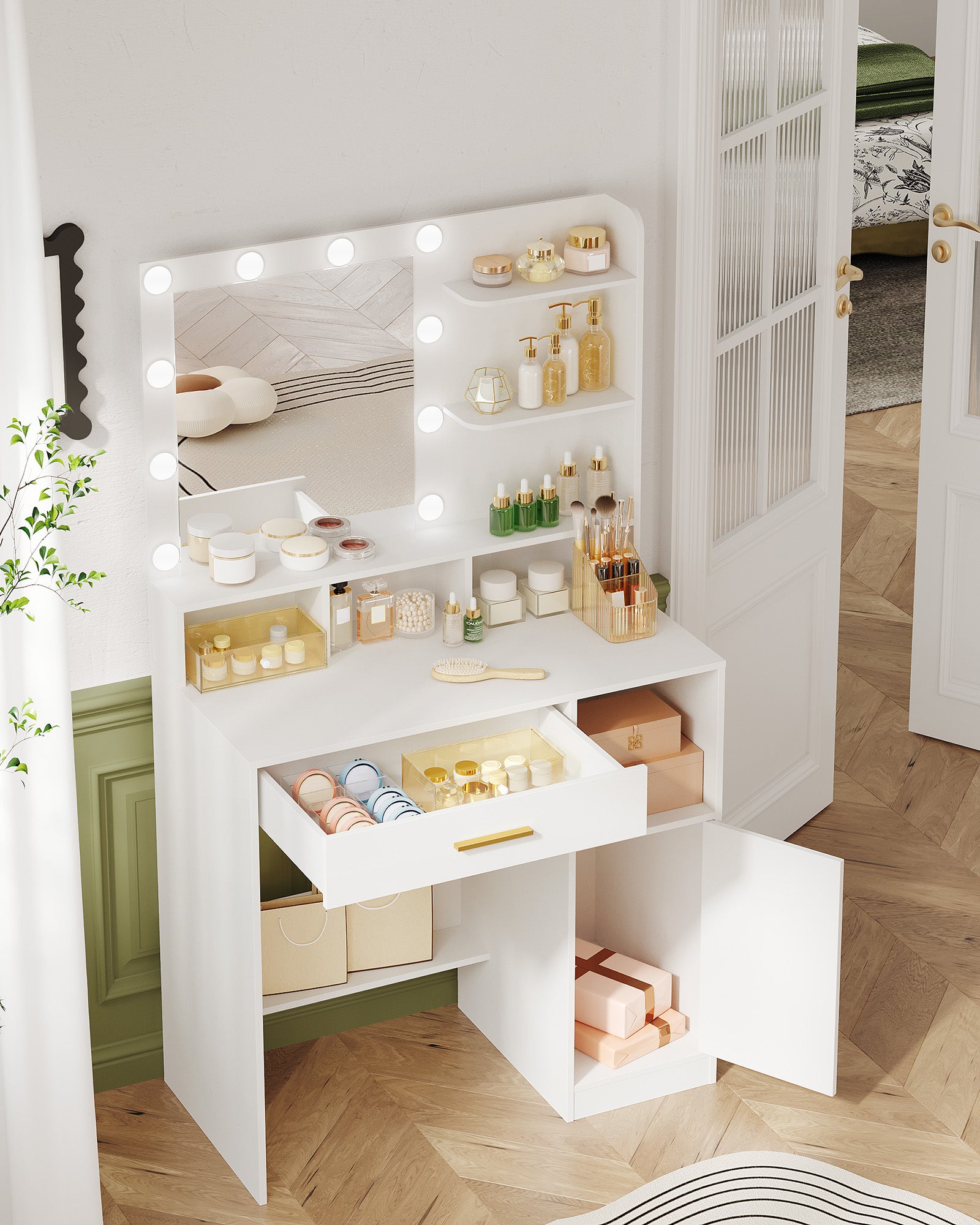 hzuaneri-bedroom-schminktisch-wei-mit-spiegel-led-und-schrank image 5