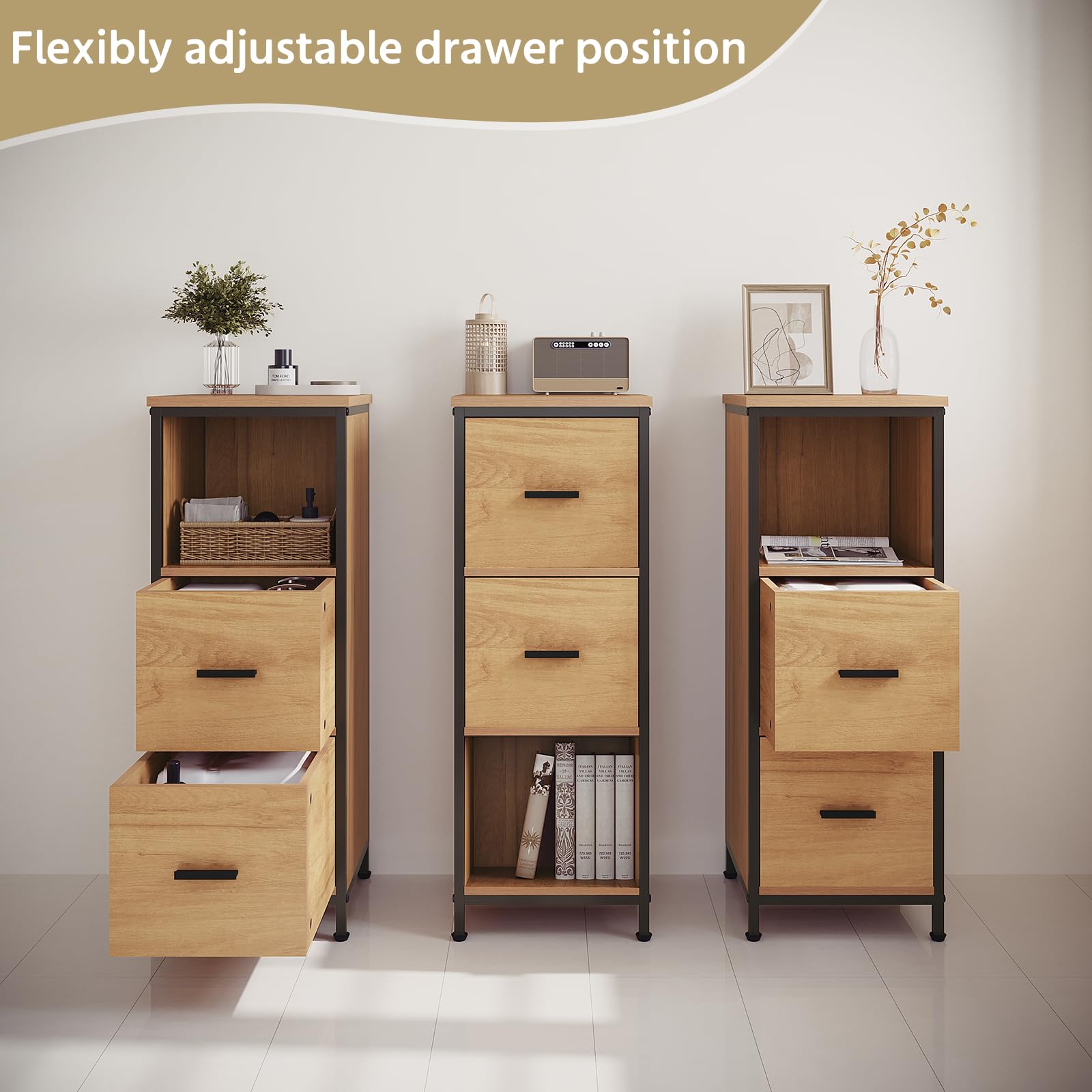 eugad-badezimmerschrank-schwarz-eiche-30x80x30-cm-2-schubladen image 4