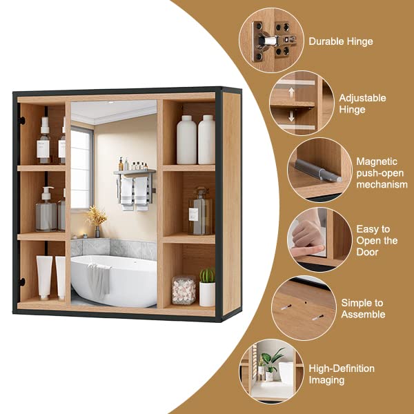 eugad-spiegelschrank-bad-60x58x16cm-verstellbare-ablagen image 6