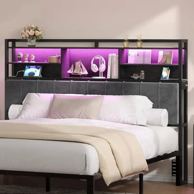 hzuaneri-bedroom-kopfteil-king-size-samt-schwarz-mit-led-und-steckdose image 1