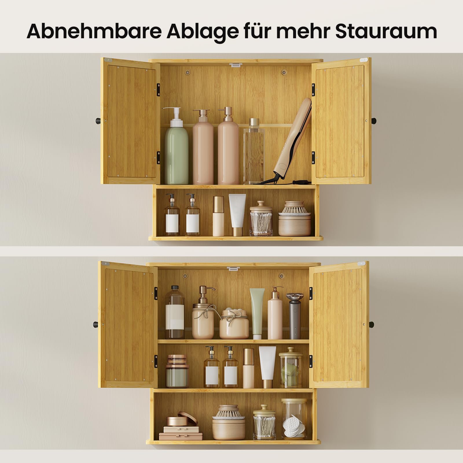 eugad-badezimmerschrank-bambus-mit-spiegel-56x58x14-cm image 7
