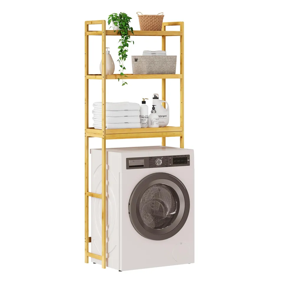 eugad-aufbewahrung-badregal-bambus-natur-63-5x163x26cm-verstellbar image 1