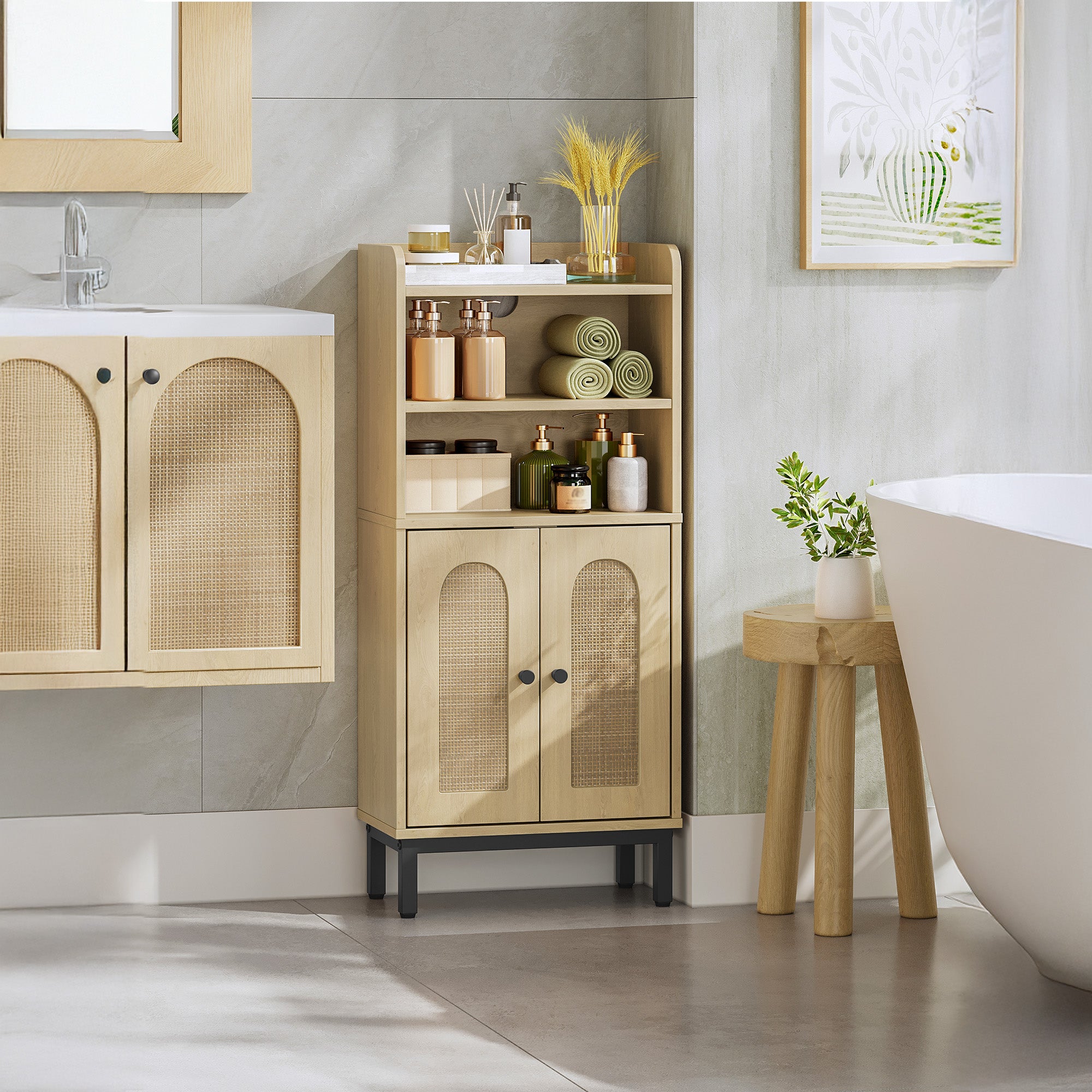 hzuaneri-bathroom-badschrank-bc48202b-gelb-18x37x83-verstellbar image 4