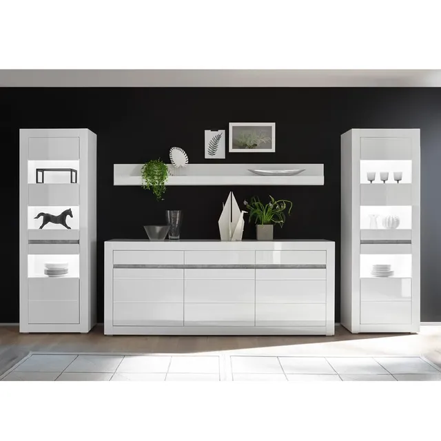 lomadox-wohnzimmer-wohnwand-set-wei-hochglanz-mit-led image 1