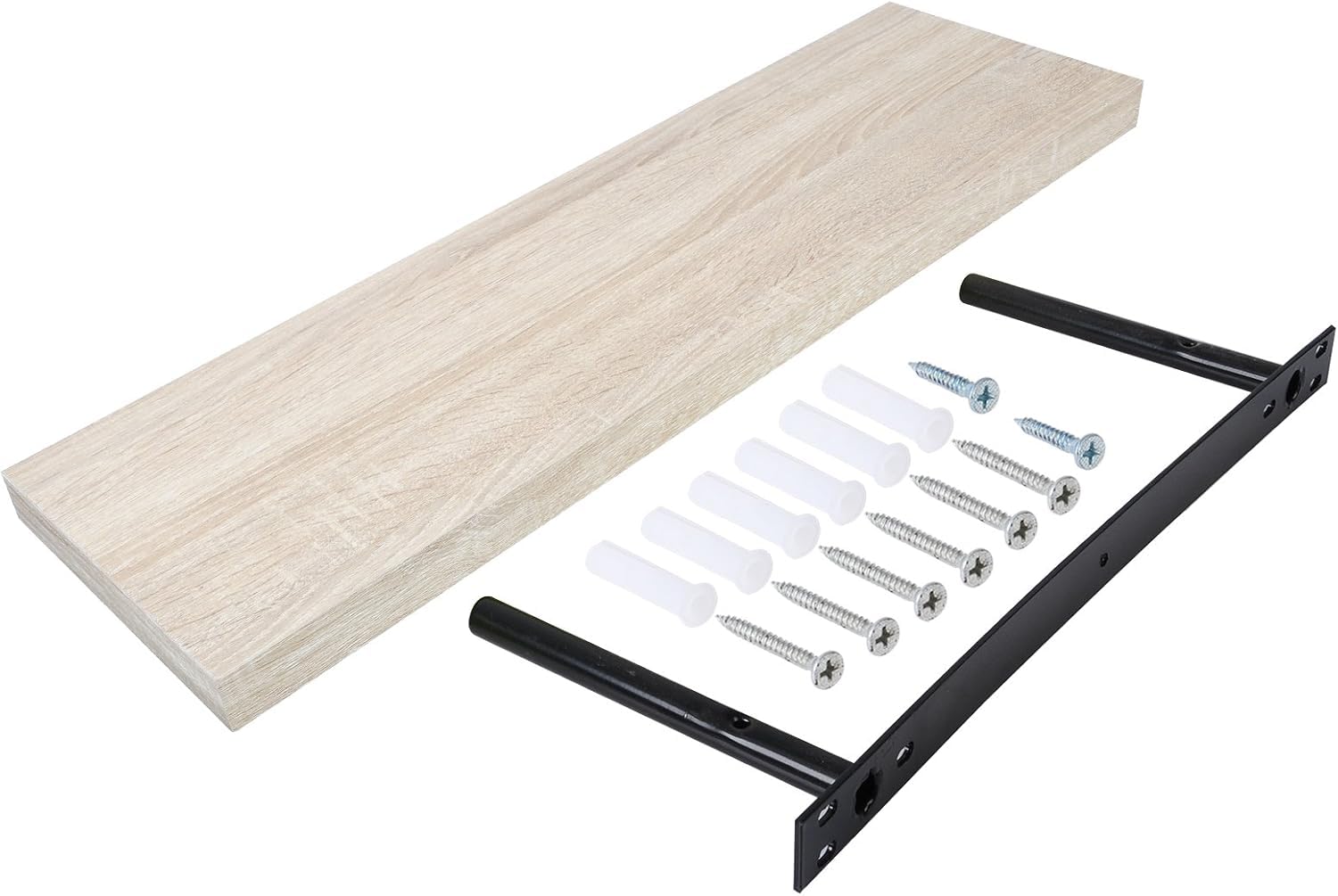 eugad-wandregal-4er-set-helle-holzmaserung-schweberegal image 7