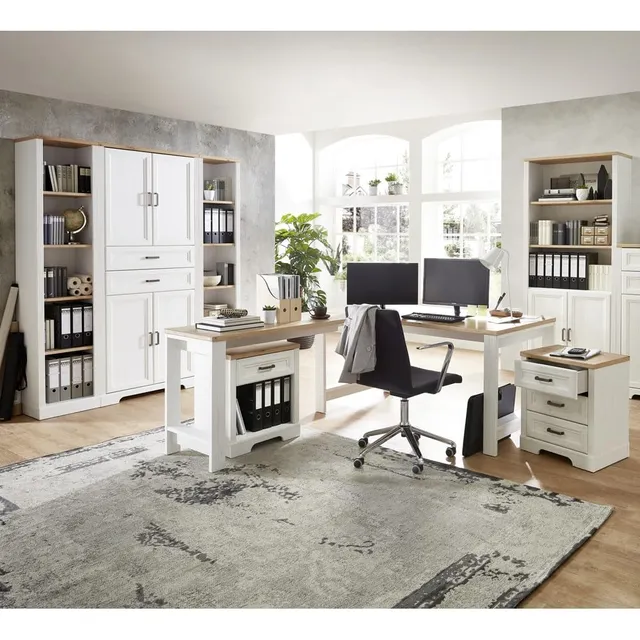 lomadox-b-ro-arbeitszimmer-set-pinie-hell-schreibtisch-softclose image 1