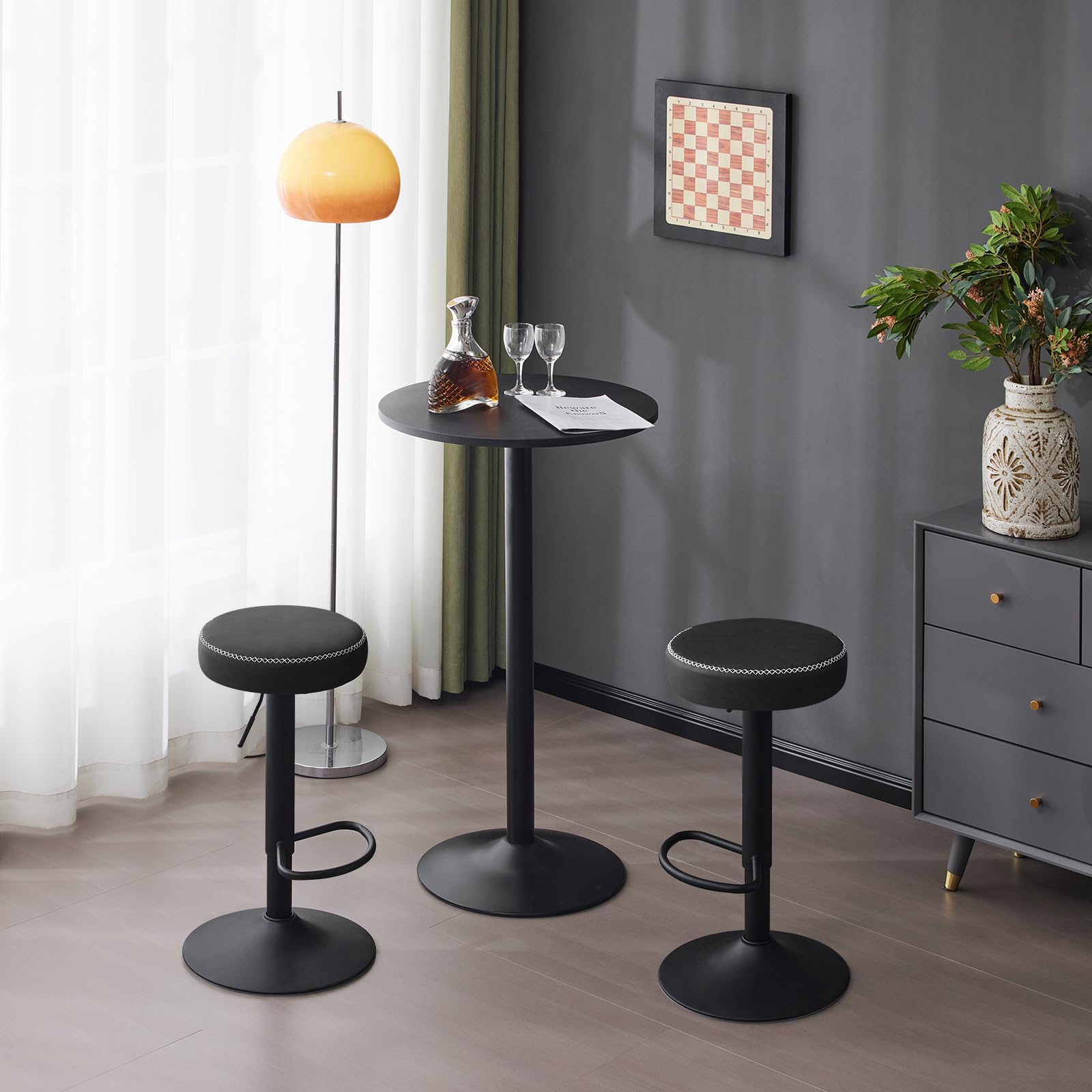 eugad-barhocker-2er-set-drehbar-anthrazit-kunstleder image 4