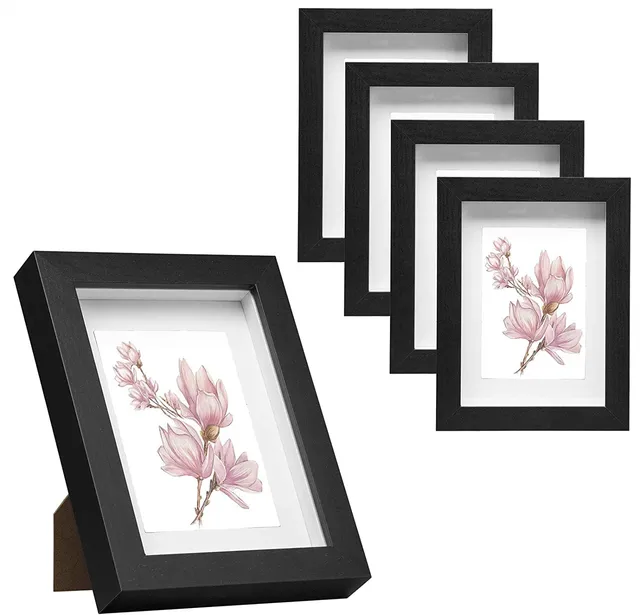 eugad-bilderrahmen-15x20-schwarz-5er-set-mit-glas image 1
