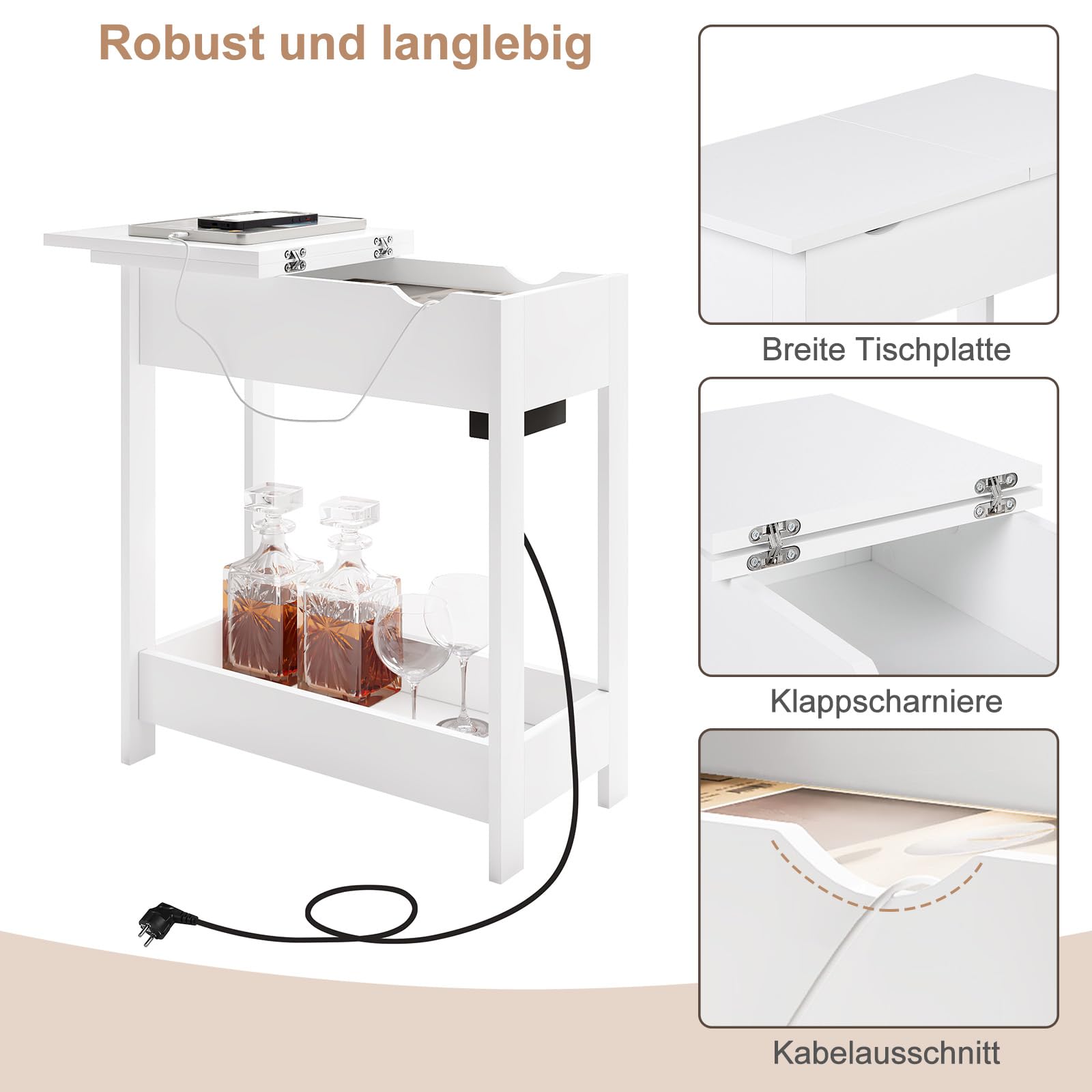 eugad-wohnaccessoires-beistelltisch-wei-60-cm-mit-steckdose image 6